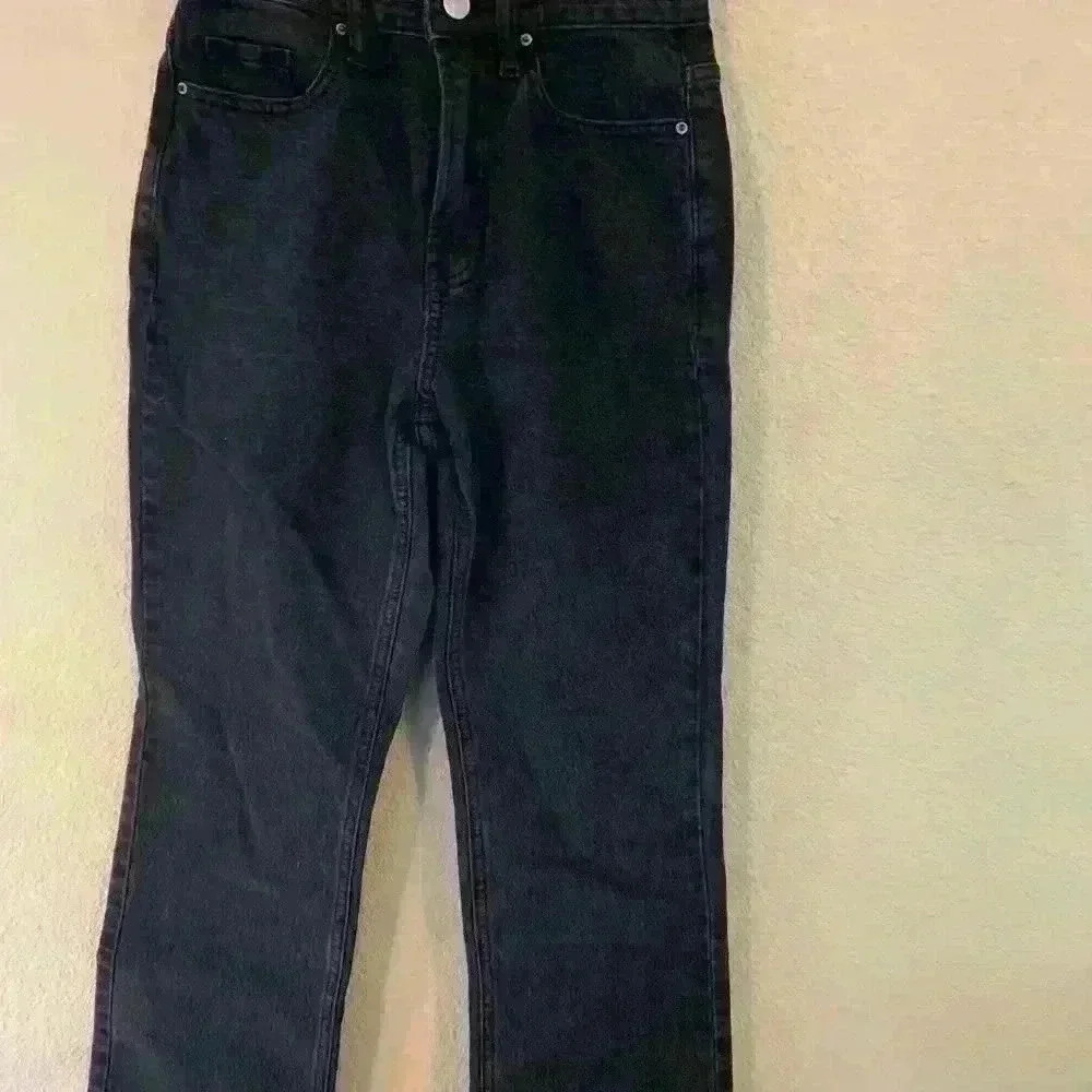 Pacsun black frayed edge high rise straight jeans size 24 grunge moto concert